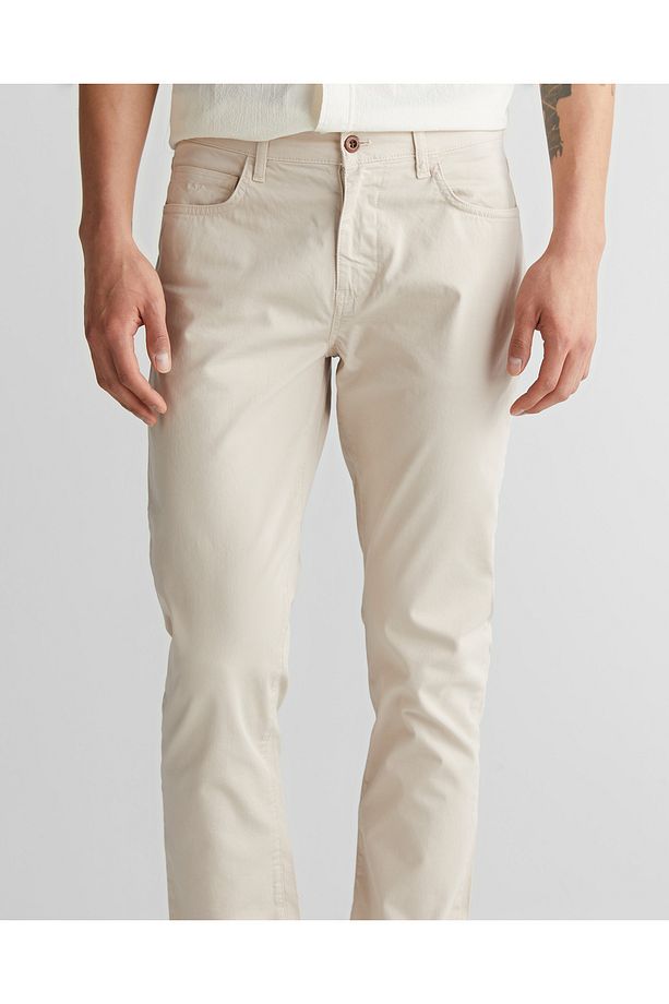 Erkek Bej Regular Fit Pantolon - 5