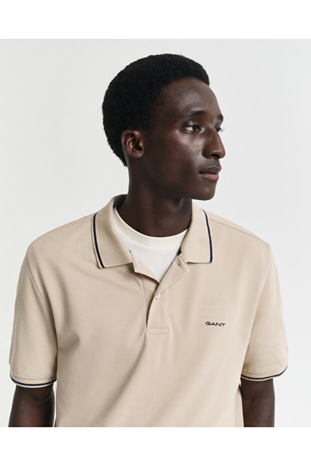 Erkek Bej Regular Fit Polo - 5
