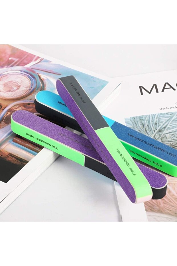 10 PCS Professional 7 Way Nail File and Buffers -Manicure Tools-