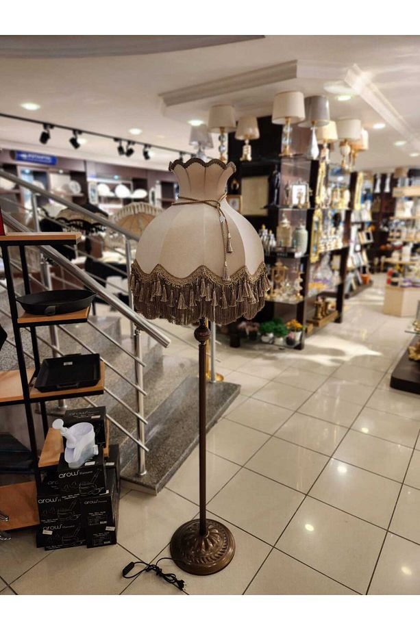 Klasik Lambader Vizon Başlık Bronz Ayak 170cm. - 3