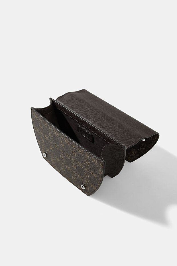 KAHVE MONOGRAM DERİ ÇANTA - 7