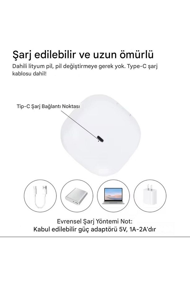 5X Büyüteçli, 3 Renk LED Işıklı, Taşınabilir, Katlanabilir, Şarjlı, Cep Boy Makyaj Aynası - 5