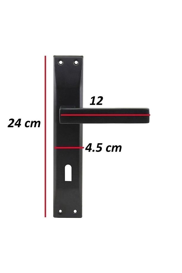( 7 Takım ) Avanti Mat Siyah Aynalı Kapı Kolu 3+1 Daire Seti / 5 Oda Ve 2 Wc - 5