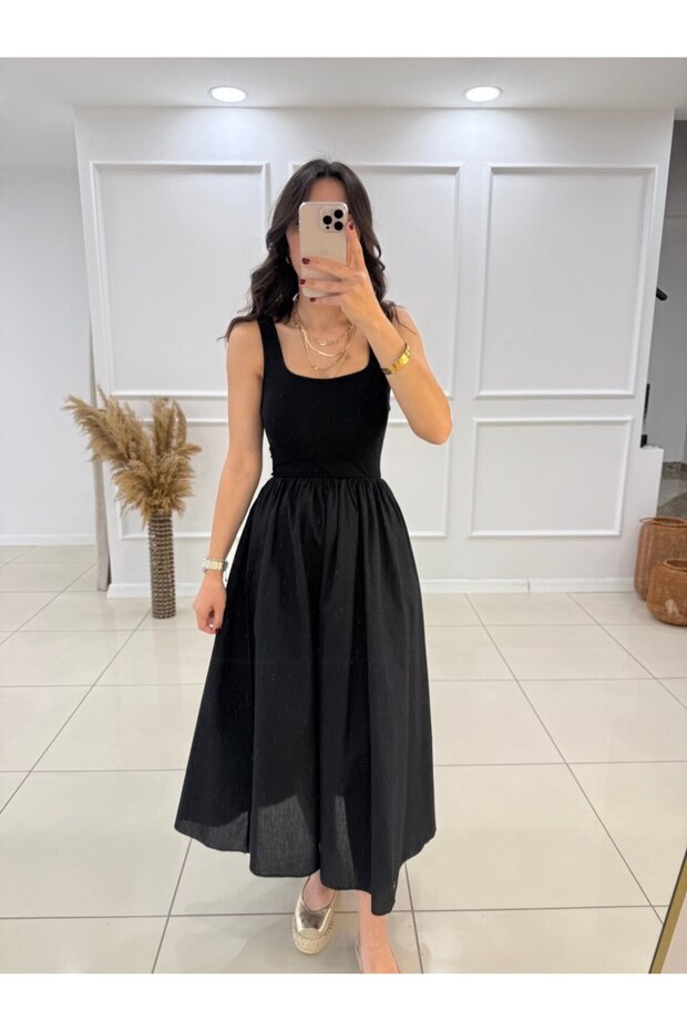 ASKILI POPLİN ELBİSE - 7