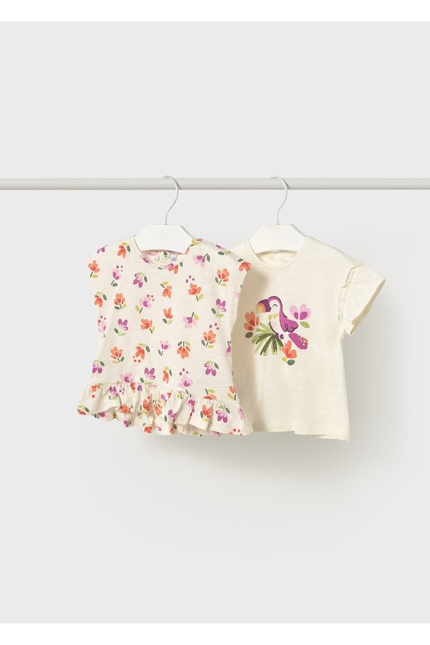 Baby Girl Set of 2 Printed Baby T-Shirts
