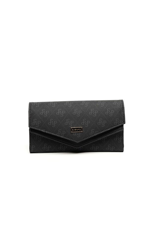 Black - Black Monogram Women's Wallet and Card Holder Sp1154