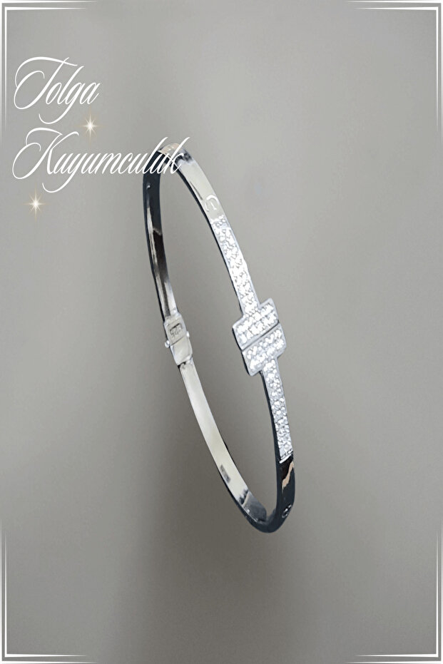 Gumus T Model Kelepçe Bilezik - 4