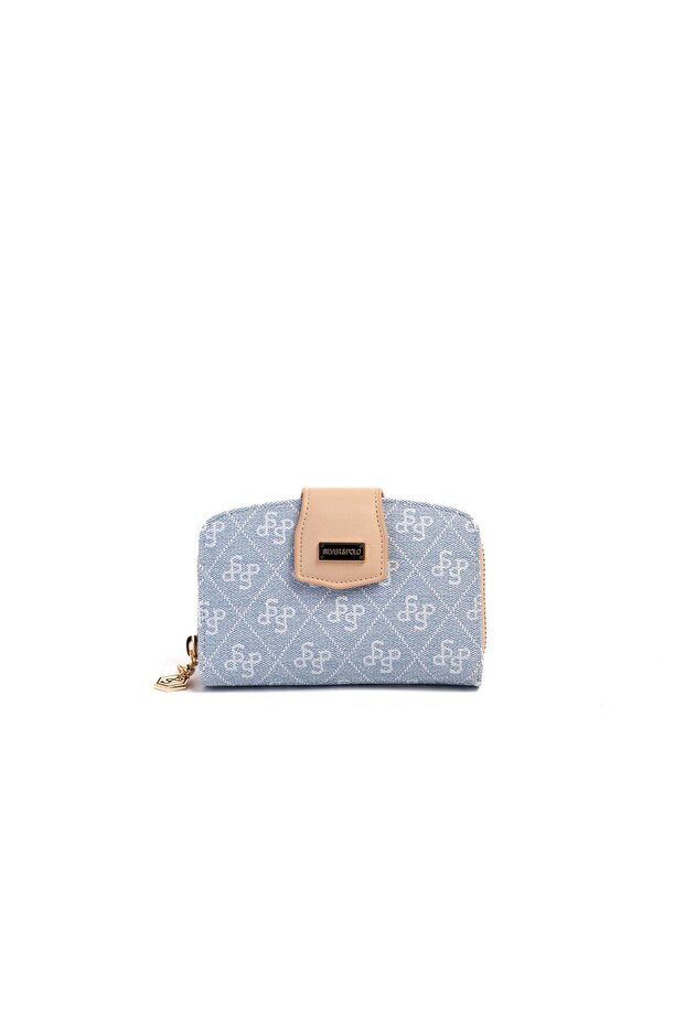 Blue - Ten Monogram Women's Wallet and Card Holder Sp874