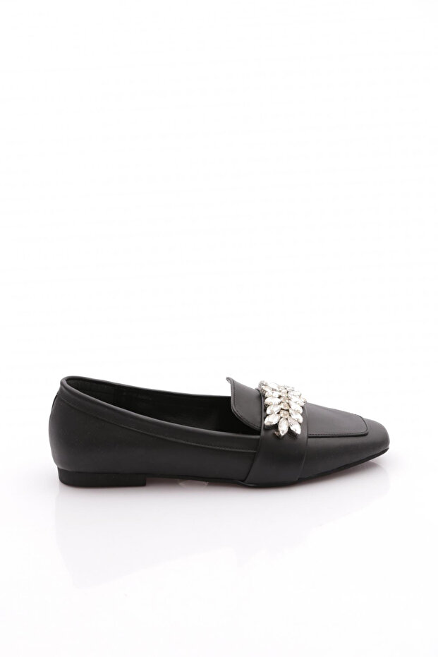 50085-23Y Women's Crystal Stone Buckle Loafer