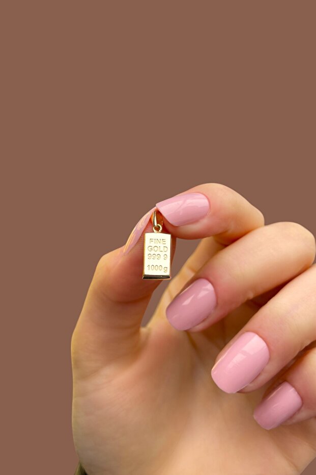 Mini Külçe Altın Kolye Ucu - 4