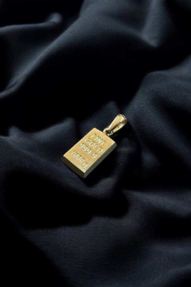 Mini Külçe Altın Kolye Ucu - 2