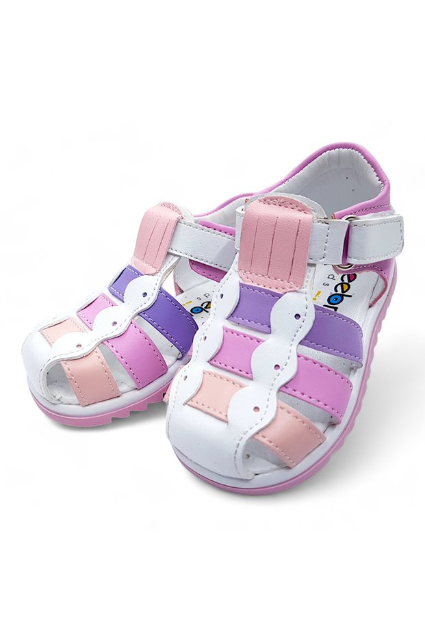 Orthopedic First Step Baby Girl Sandals Kiagcm2406 White Powder