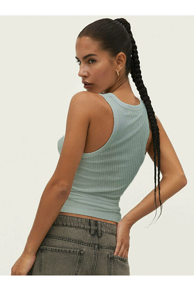 Kadın Atlet Fitilli Görünümlü Geniş Askılı Basic Atlet 2 li adet - 4