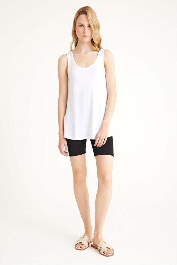 2 Pieces A-Line Comfortable Fit Basic Thick Strap Undershirt T-Shirt - 3