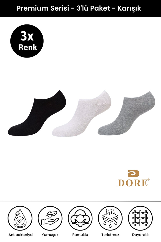 Original Unisex 3 Pairs Natural Cotton Comfort Model Non-Removable Breathable Non-Sweating Seamless Elastic Flexible Short Ankle Invisible Sneaker Booties Socks Set
