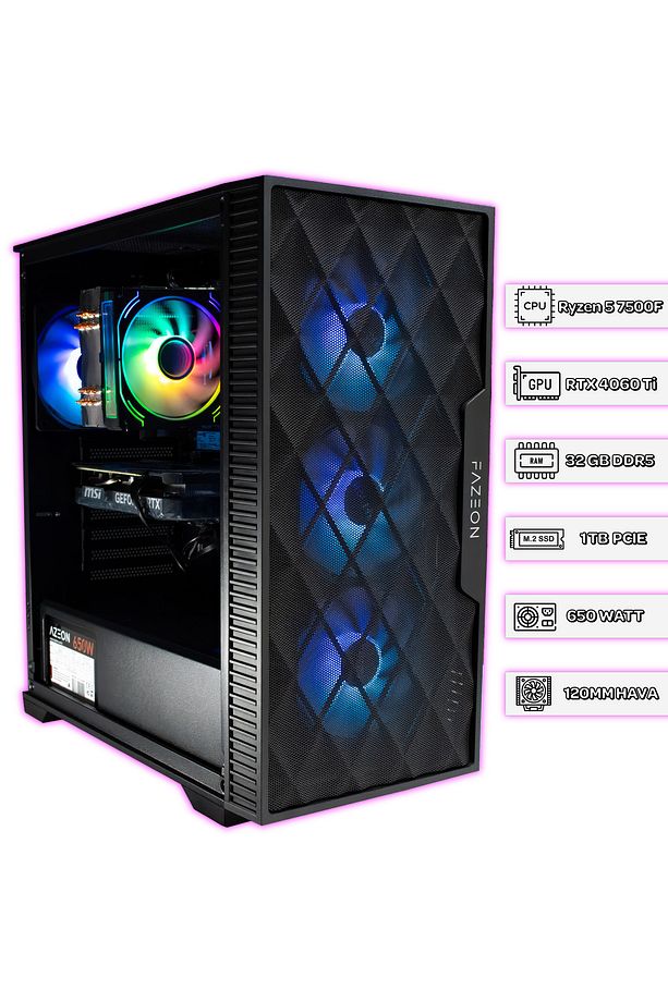 Tag Prime Bilgisayar Ryzen 5 7500f 32gb Ddr5 1tb M.2 Ssd Dual Geforce Rtx 4060 Ti Vga 650watt - 3