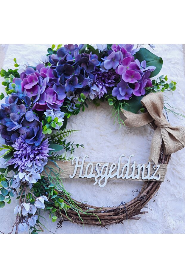 Mor Ortancalı Kapı Süsü çelenk - 1