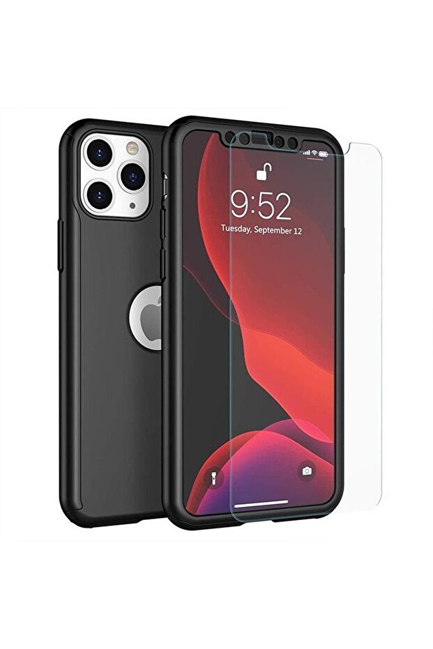 Husa P40 Lite E Full Cover 360 Negru + Protector Ecran
