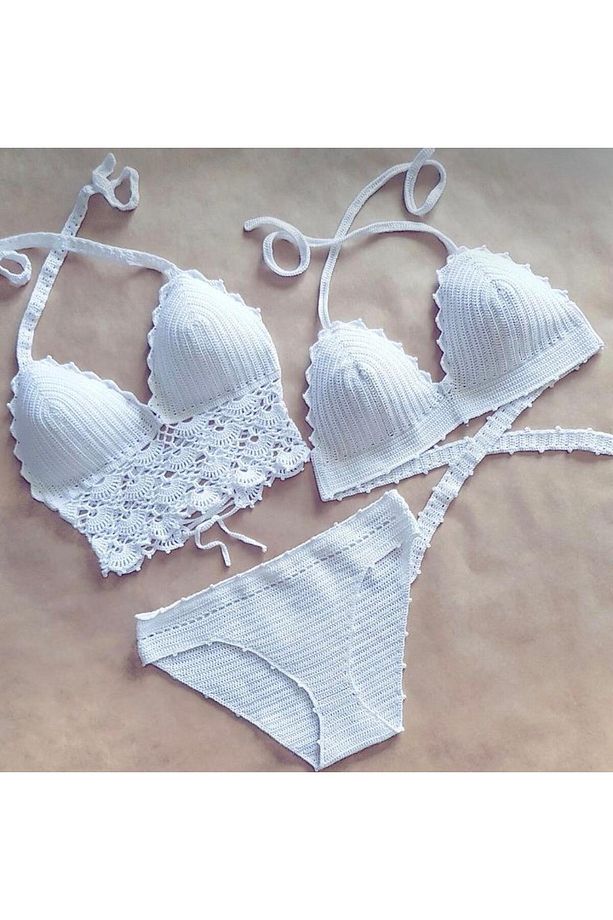el örgüsü 3'lü bikini takımı - 1