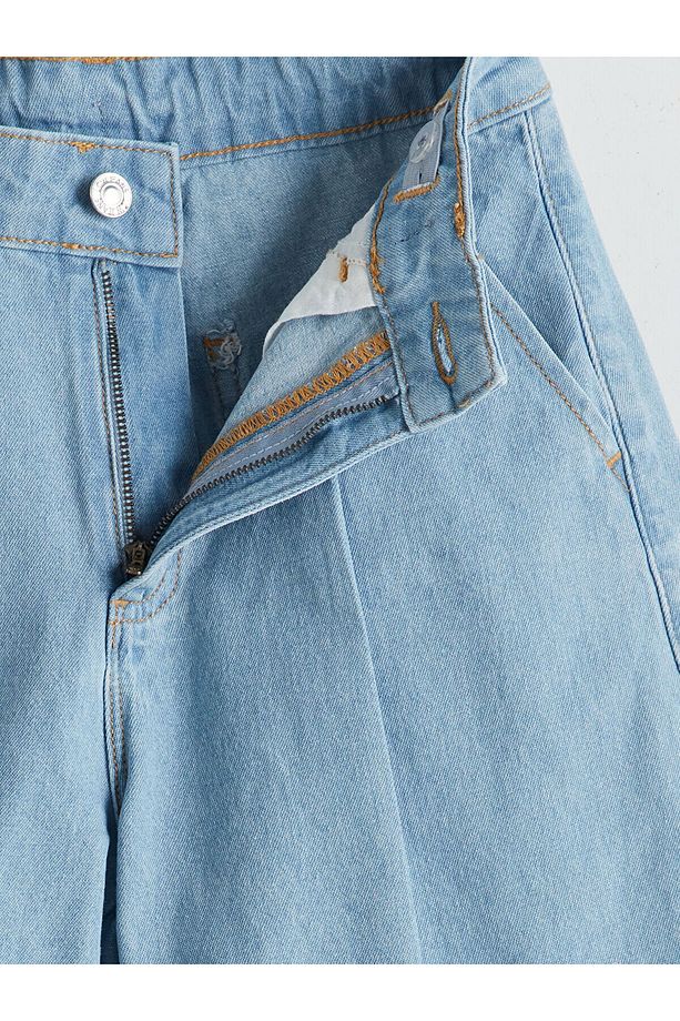 Beli Ayarlanabilir Lastikli Kız Çocuk Jean Şort - 3