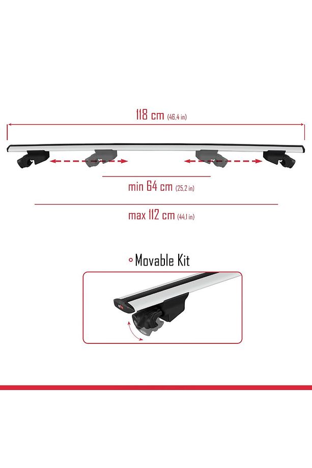 Fiat Egea Cross Ara Atkı 2020 2021 2022 2023 2024 2025 Hook Uyumlu Anahtar Kilitli Tavan Barı Gri - 5