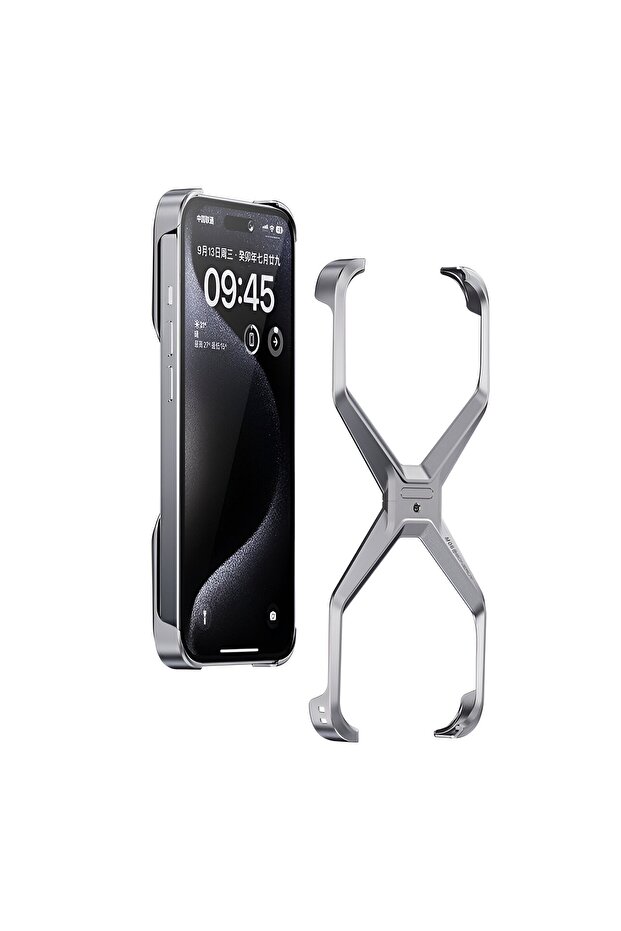 Armor X Case for iPhone 15, Flippy, Alloy, 2-Layer Edges, Grippy, Metallic Gray - 1