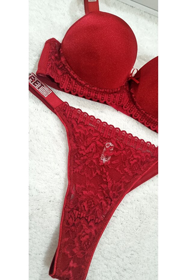 Stoned Micro Padded Bra Set - 2