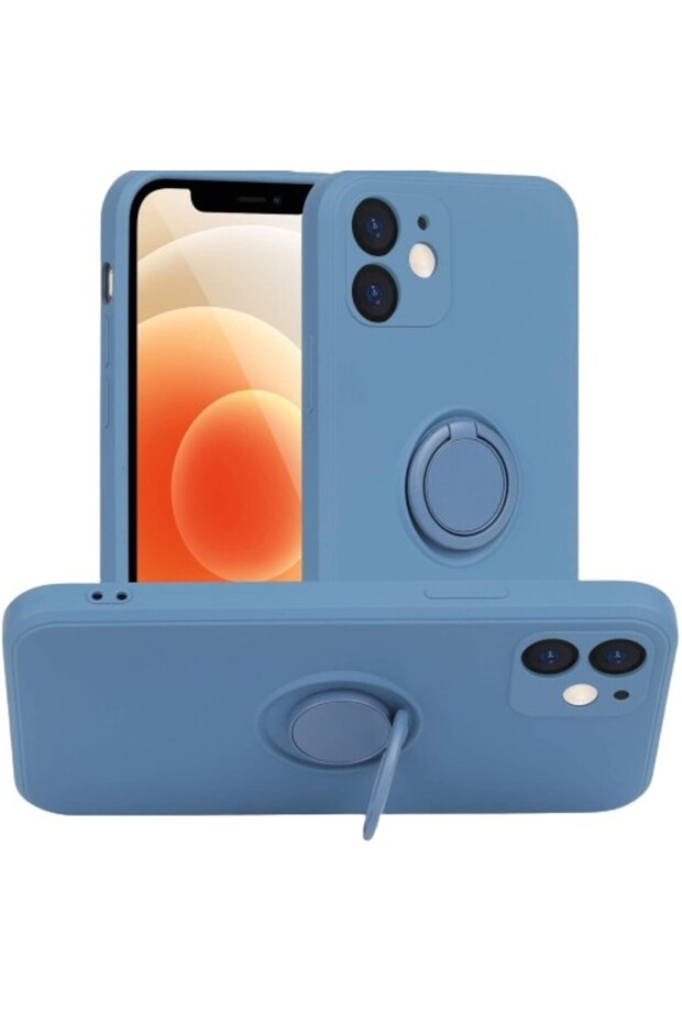 Protective case compatible with Samsung A20E Liquid Silicone Ring Light Blue