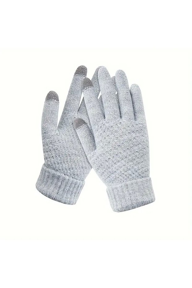Women's Gloves, Touchscreen Function, Knit Acrylic Material, E Cuff