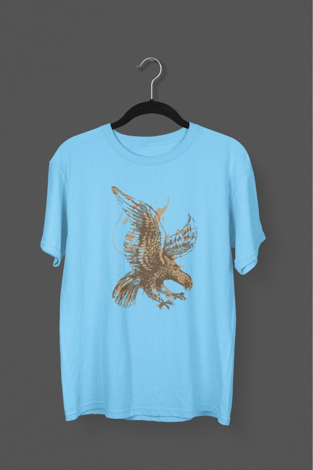 Men/Women -Eagle- Transfer Printed Round Neck Short Sleeve T-Shirt
