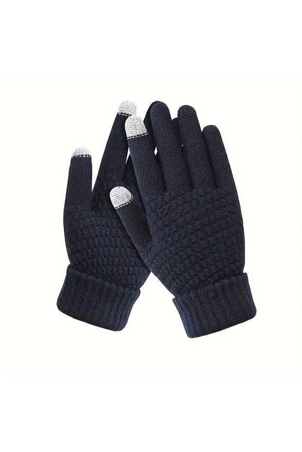 Women's Gloves, Touchscreen Function, Knit Acrylic Material, E Cuff