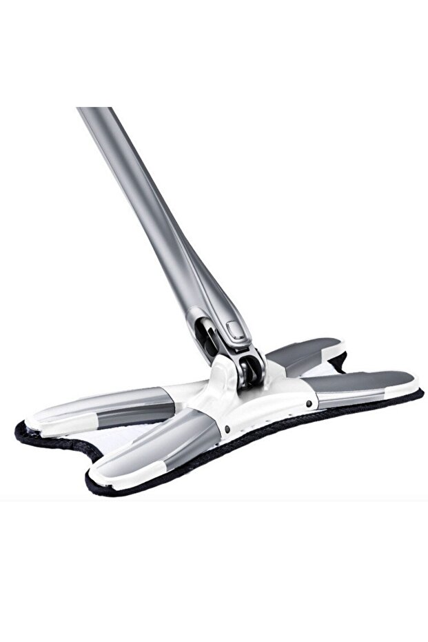 Flat Mop Stef’s Cat with Wringer System, 2 Included Pads, Adjustable Length 140 cm, Silver - 1