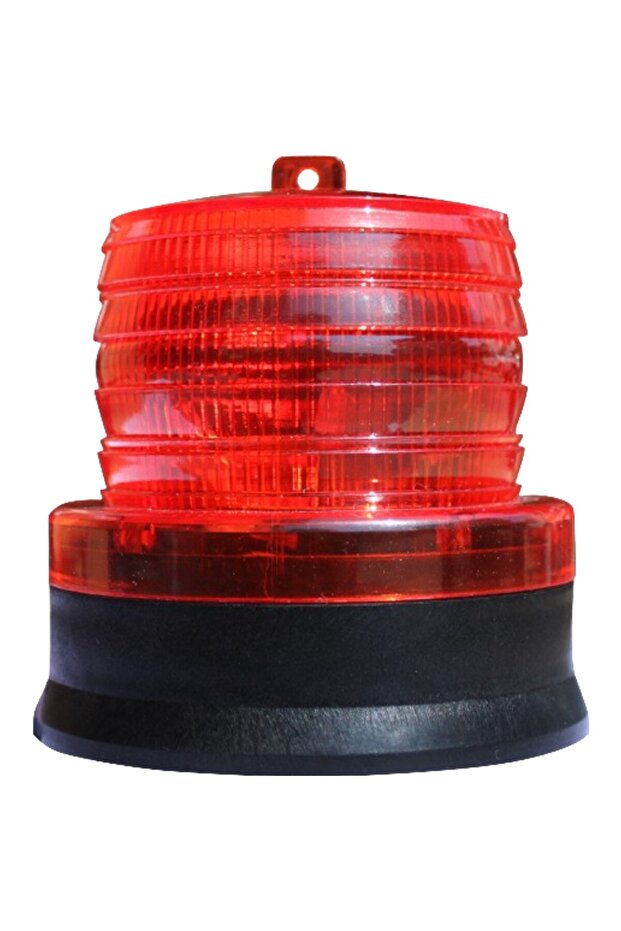 Red LED Warning Light with Solar Charging - 1