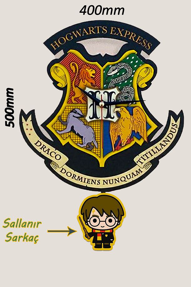 Harry Potter Sarkaçlı Hareketli Duvar Saati - 1