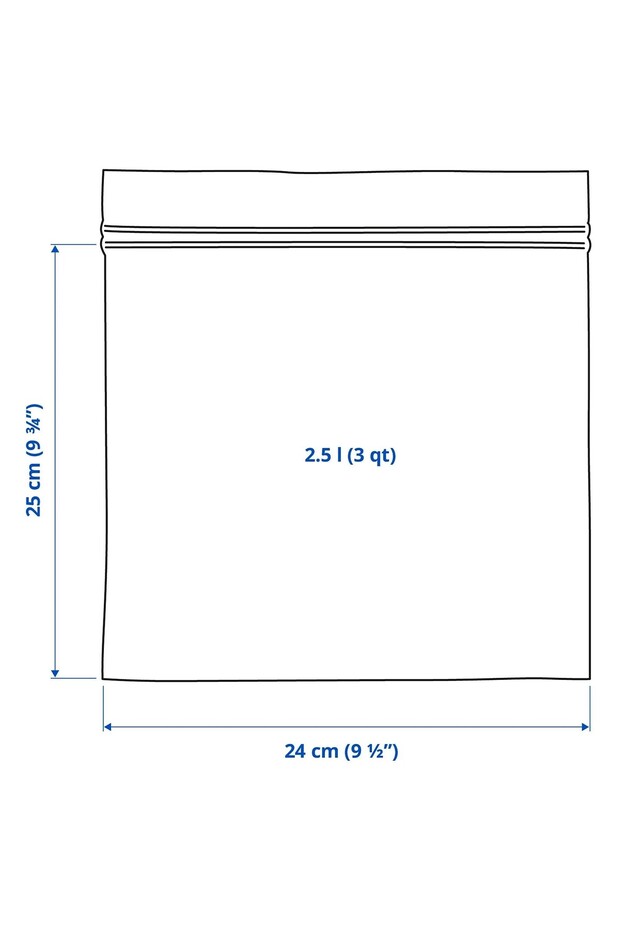 20 Adet Kilitli Buzdolabı Poşeti 25x24 Cm İkea 20'li Set Kilitlenebilir Poşet (20 adet 2,5 litre) - 4