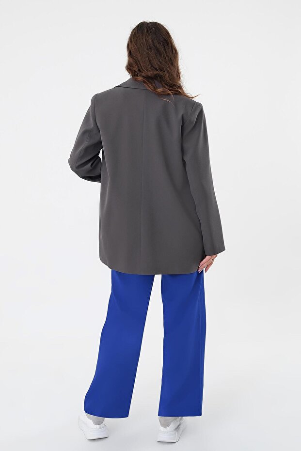 Anthracite Double Button Blazer Jacket - 4