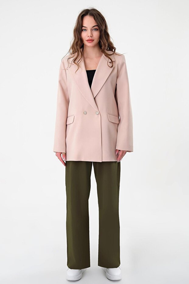 Stone Double Button Blazer Jacket - 4