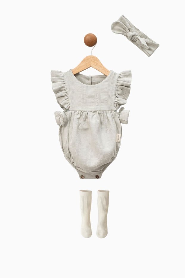 Baby Girl Romper Summer Muslin Bandana Socks Eid Baby Outfit Newborn Jumpsuit Gift