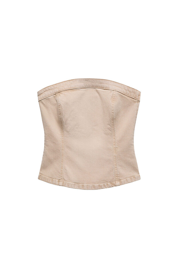 Straplez denim bluz - 6