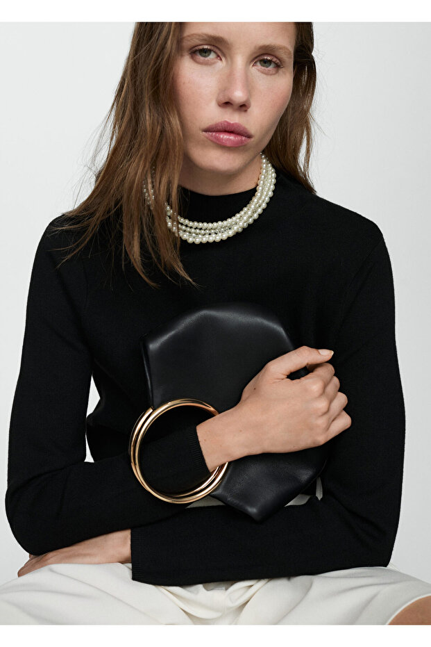 Schwarzer Frauenpullover 77085636 - 2