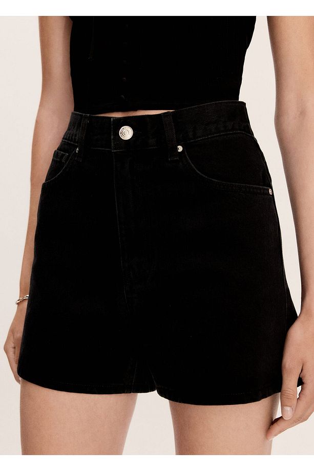 Siyah Denim Kadın Şort & Bermuda 77060571 - 4