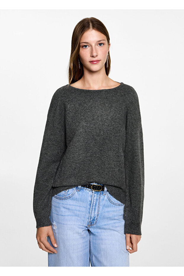 Grauer Mädchenpullover 77054782 - 10