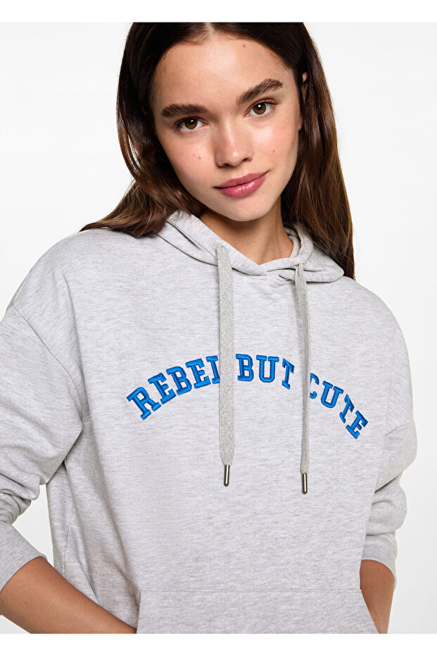 Hellgraues Mädchen-Sweatshirt 77044782 - 4