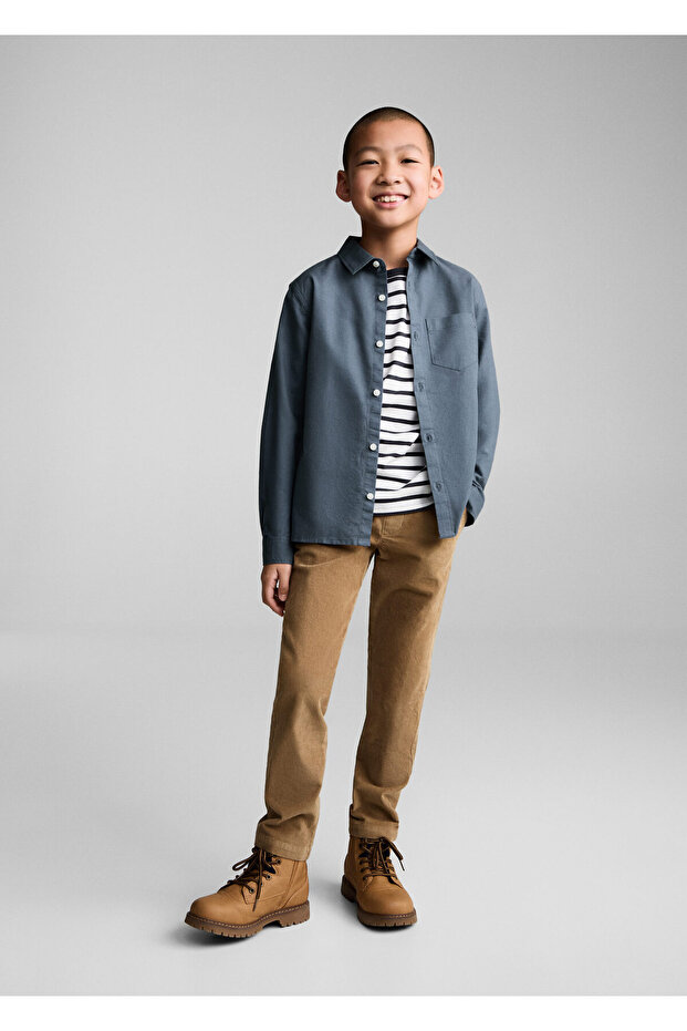 Erkek Çocuk Mavi Gömlek - 1
