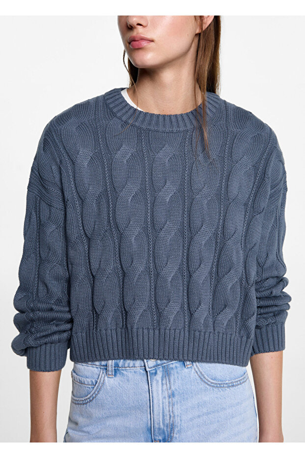 Blauer Mädchenpullover 77052933 - 4