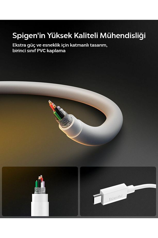 USB-C to USB-C 2 Metre Kablo 60W Güç/PPS 2.0 Super Hızlı Şarj/480 Mbps Type-C White - ACA08719 - 6