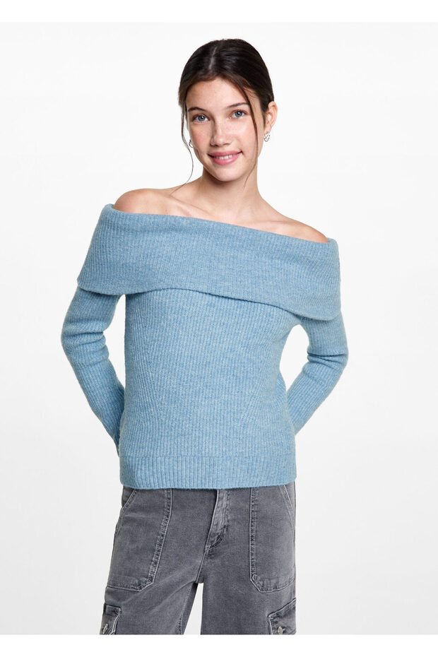 Himmelblauer Mädchenpullover 77026750 - 2
