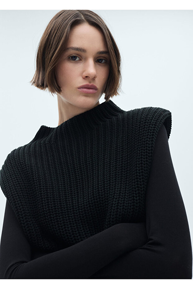 Siyah Kadın Yelek 77077660 - 3