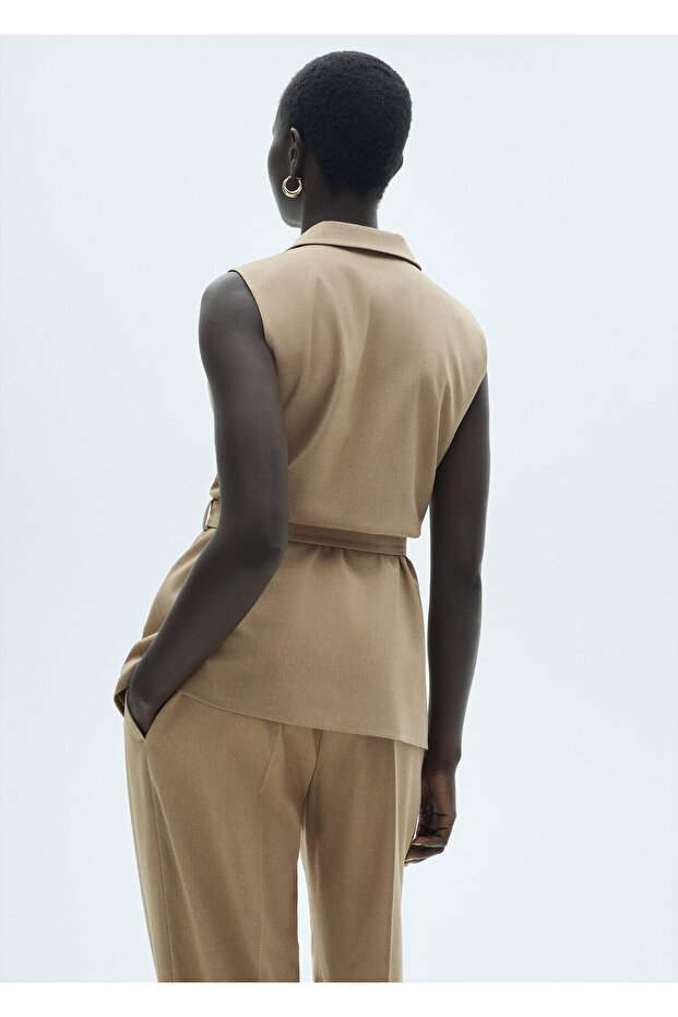 Bej Kadın Yelek 77067648 - 4