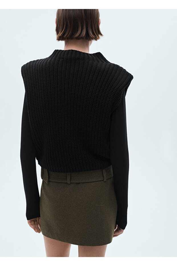 Siyah Kadın Yelek 77077660 - 5